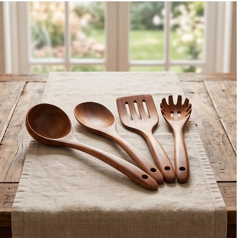 6 Pieces wooden home accent styled in a warm home setting - 2