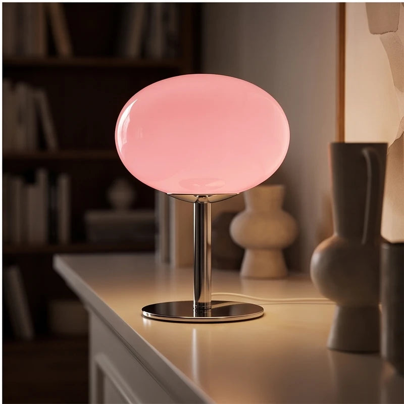 Peach lamp styled in a warm home setting - 4