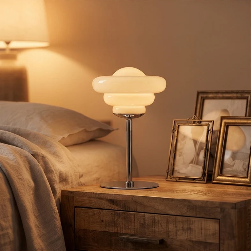 Cream lamp styled in a warm home setting - 3