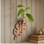 Large Leaf wooden planters styled in a warm home setting - 2