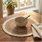 01 1pc Hot Selling Fringe Eco-friendly Household Non-Slip Heat-Resistant Morden Style Table Placemat Washable Mat For Dining Table lifestyle photo