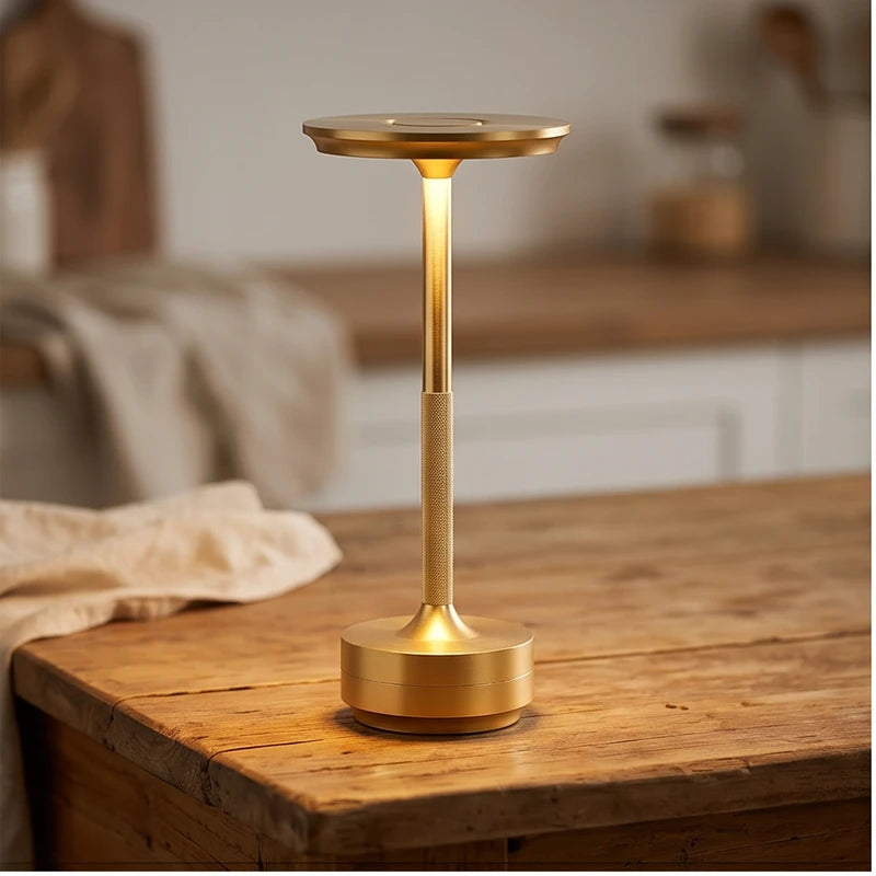 Gold Rechargeable Wireless Table Lamp LED Touch Sensor Desktop Night Light Reading Lamp for Restaurant Hotel Bar Bedroom Decor Light (Copy) lifestyle photo