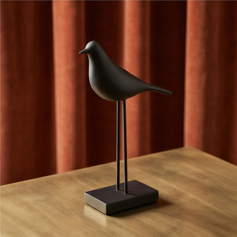 Black (Short) Corvina Resin Bird Sculptures lifestyle photo - 4