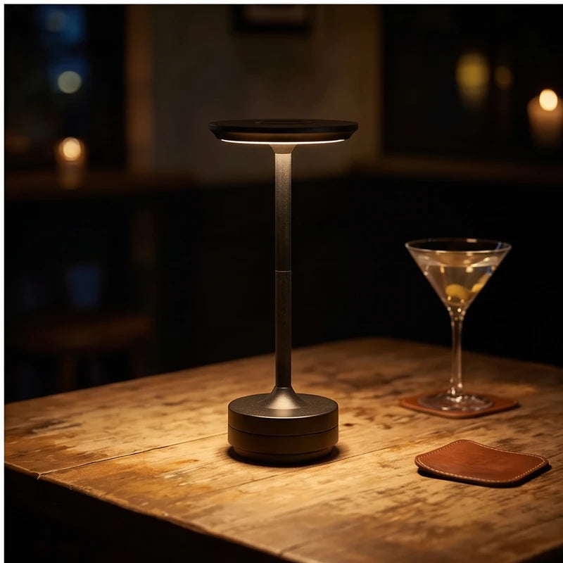 Black Rechargeable Wireless Table Lamp LED Touch Sensor Desktop Night Light Reading Lamp for Restaurant Hotel Bar Bedroom Decor Light (Copy) lifestyle photo - 4