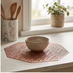 Rose gold 1Pc Placemats Restaurant Hollow PVC Decoration Meal Mat Anti-hot Dining Table Line Mat Steak Plate Pad lifestyle photo - 2