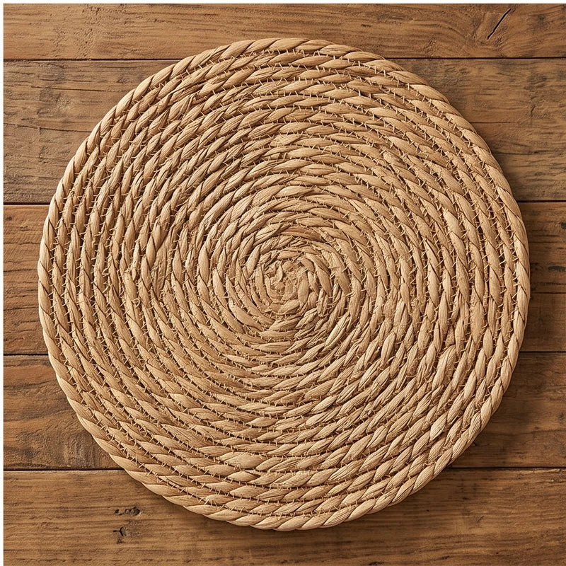 4pcs 4pcs Round Rattan Placemats, Durable & Easy-Clean for Home Dining, Wedding Decor lifestyle photo - 4