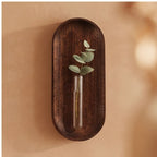 Long - Large wood vase styled in a warm home setting - 3