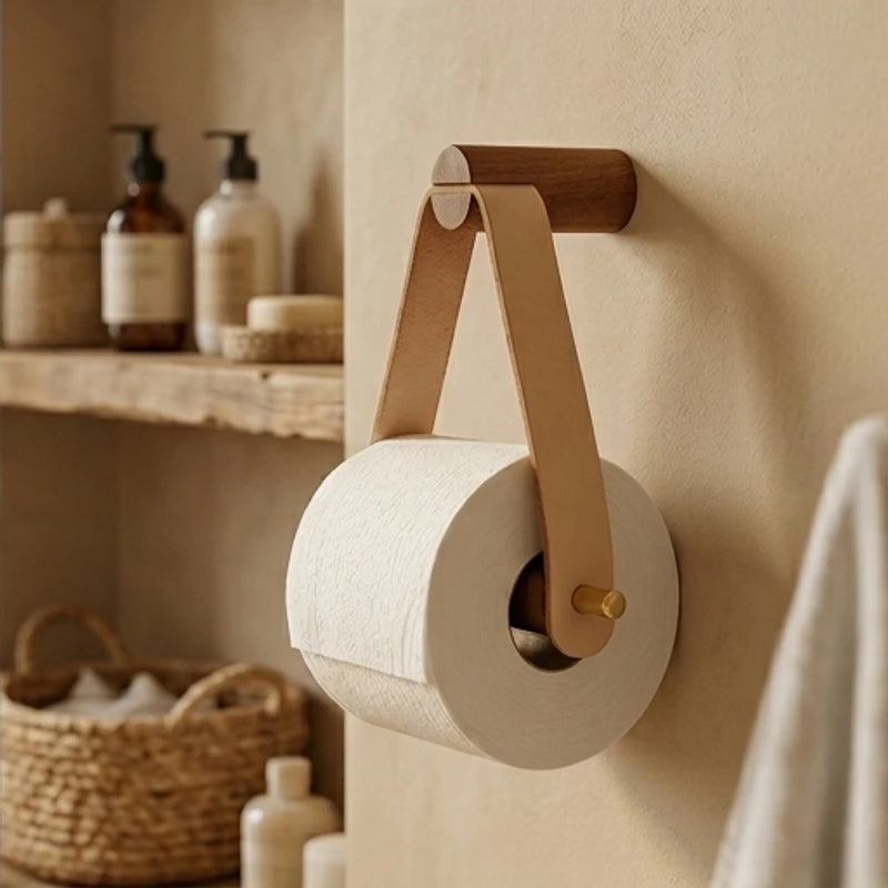Coastal Leather Toilet Paper Holder Coastal Leather Toilet Paper Holder lifestyle photo - 2