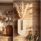 Beige Wooden Flower Planters Bohemia Style Hanging Flower Tube Vase with Wood Stand Hydroponic Plant Rack lifestyle photo - 3