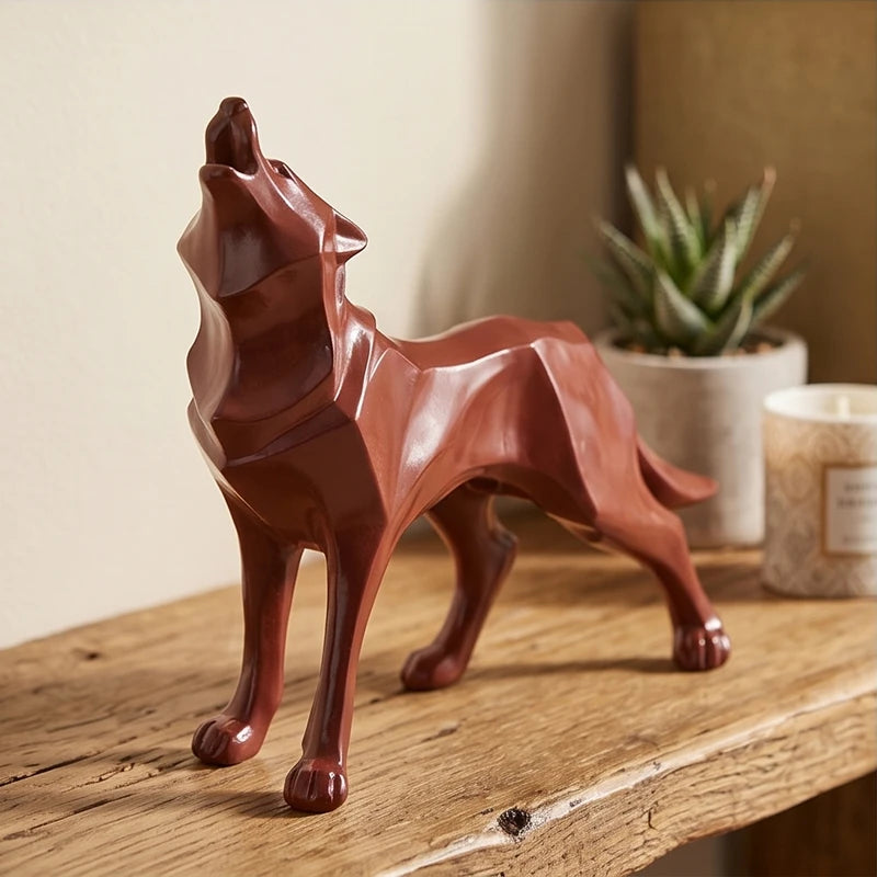 Red Fenrir Resin Wolf Figurines lifestyle photo - 3