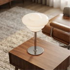 White lamp styled in a warm home setting - 2