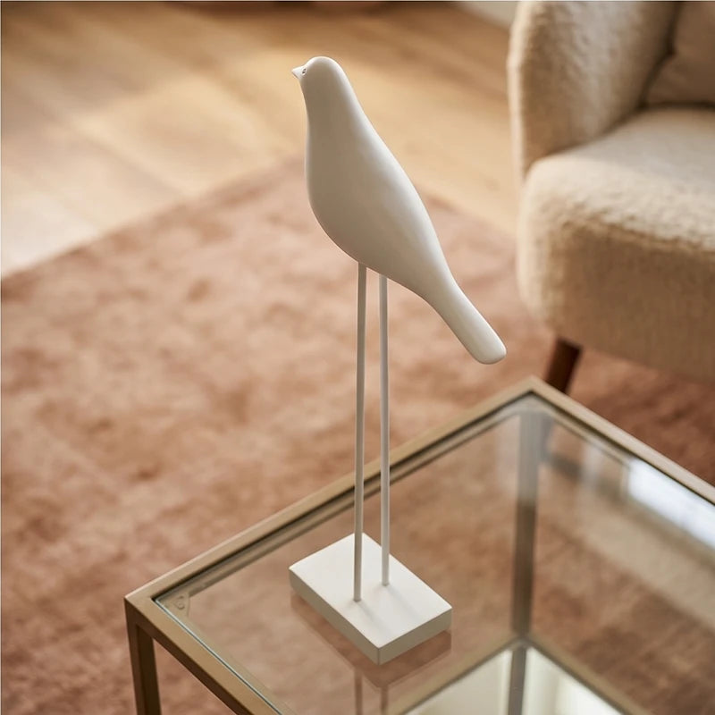 White (Tall) Corvina Resin Bird Sculptures lifestyle photo - 4