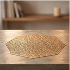 Golden 1Pc Placemats Restaurant Hollow PVC Decoration Meal Mat Anti-hot Dining Table Line Mat Steak Plate Pad lifestyle photo