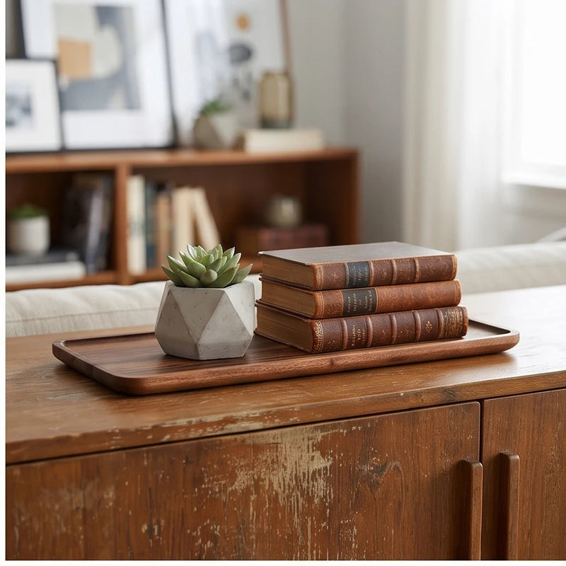 30x12cm wooden trays styled in a warm home setting - 2