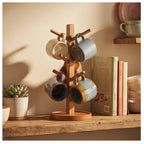 Wood 4 Hooks bamboo holder styled in a warm home setting - 2