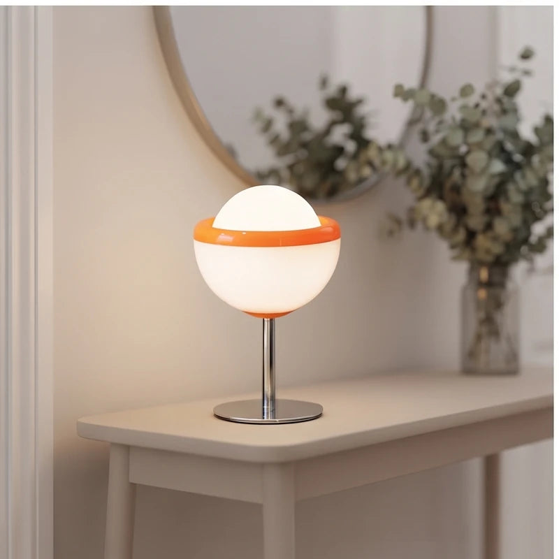 White lamp styled in a warm home setting - 3