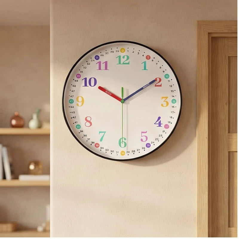b clock styled in a warm home setting