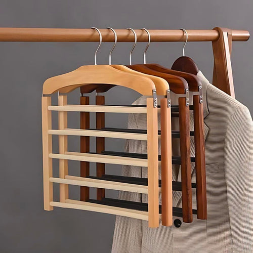 Ashbury Wooden 5-Bar Pants Hanger