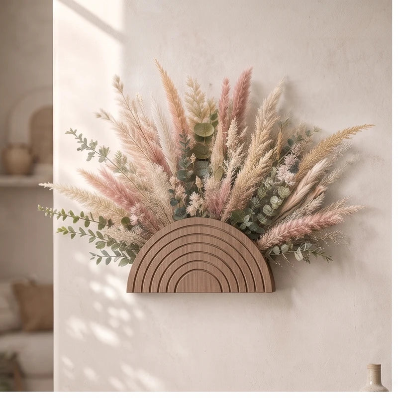 MS12407-2pcs wooden planter styled in a warm home setting