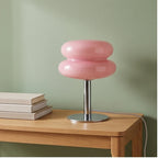 Beige lamp styled in a warm home setting
