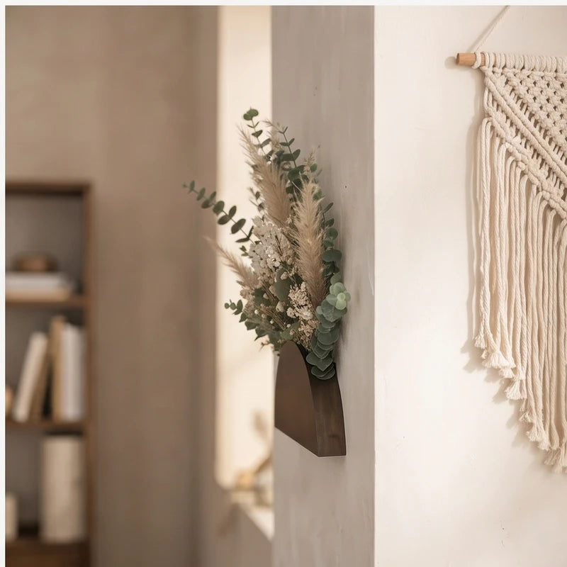 MS12406 -2pcs wooden planter styled in a warm home setting - 4