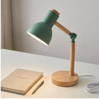 Green Creative Nordic Table Lamp Wooden Art LED Turn Head Simple Bedside Desk Light/Eye Protection Reading&Bedroom Study Lamp lifestyle photo - 2