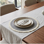 02 1pc Hot Selling Fringe Eco-friendly Household Non-Slip Heat-Resistant Morden Style Table Placemat Washable Mat For Dining Table lifestyle photo - 2