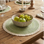 03 1pc Hot Selling Fringe Eco-friendly Household Non-Slip Heat-Resistant Morden Style Table Placemat Washable Mat For Dining Table lifestyle photo - 2