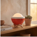 Orange lamp styled in a warm home setting - 2