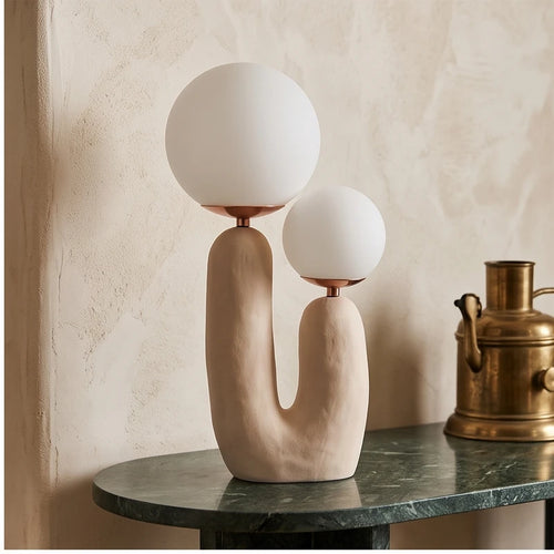 Pink lamp styled in a warm home setting - 2