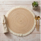 04 1pc Hot Selling Fringe Eco-friendly Household Non-Slip Heat-Resistant Morden Style Table Placemat Washable Mat For Dining Table lifestyle photo - 2