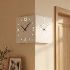White Double-Sided Corner Wall Clock lifestyle photo