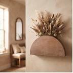 Vase MS12406 wooden planter styled in a warm home setting