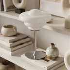 White lamp styled in a warm home setting - 4