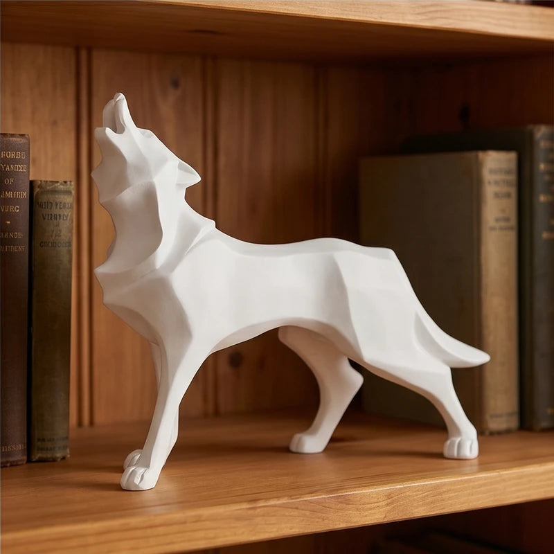 White Fenrir Resin Wolf Figurines lifestyle photo - 4