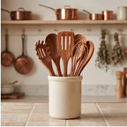 6 Pieces wooden home accent styled in a warm home setting