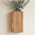 2 pcs brown Wood Wall Planter for Greenery and Dried Flowers, Indoor Wood Hanging Vase, Modern Farmhouse Wall Decor for Living Room Bedroom lifestyle photo - 3