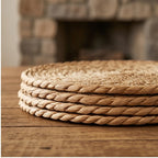 4pcs 4pcs Round Rattan Placemats, Durable & Easy-Clean for Home Dining, Wedding Decor lifestyle photo - 2