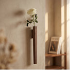 Black Creative Wooden Vase Wall-mounted Wall Decoration Plant Hydroponic Flowerpot Flower Inset Bottle Home lifestyle photo