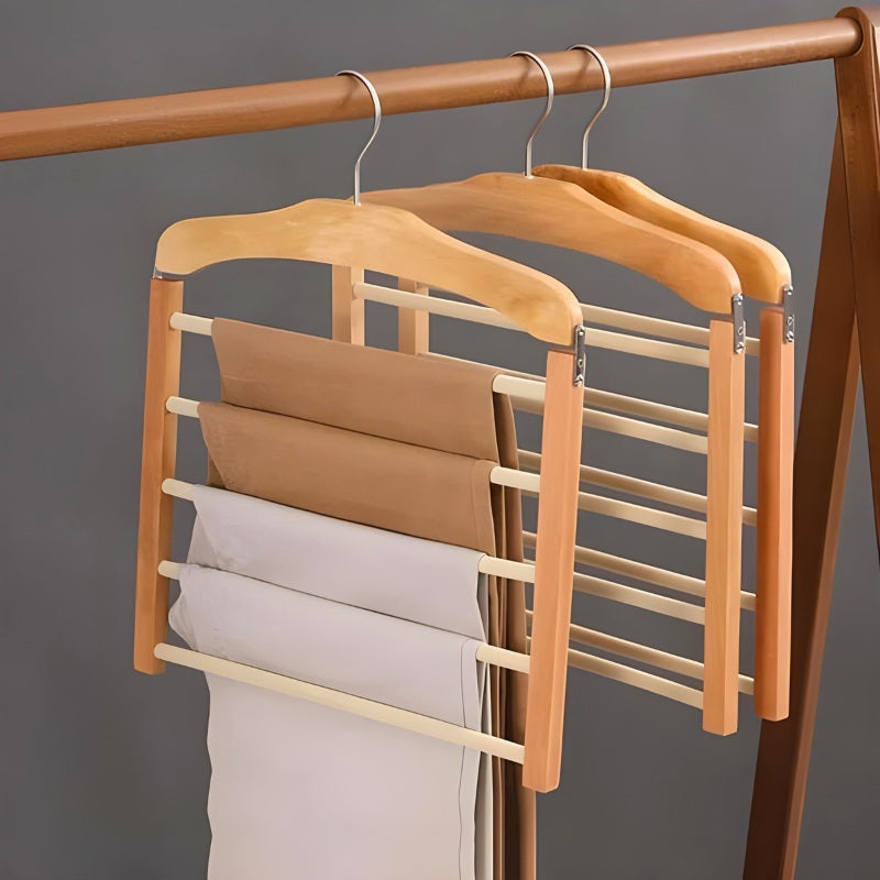 Ashbury Wooden 5-Bar Pants Hanger