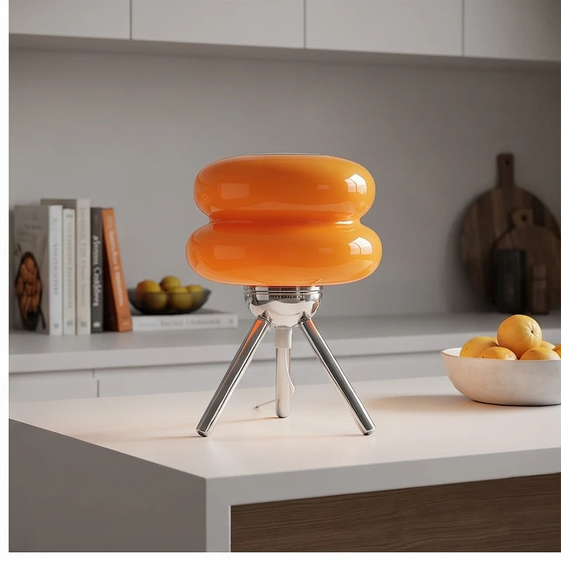 Orange lamp styled in a warm home setting - 2
