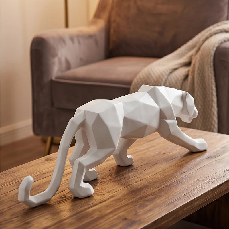 White Oberyn Resin Panther Sculpture lifestyle photo - 2