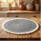 02 1pc Hot Selling Fringe Eco-friendly Household Non-Slip Heat-Resistant Morden Style Table Placemat Washable Mat For Dining Table lifestyle photo