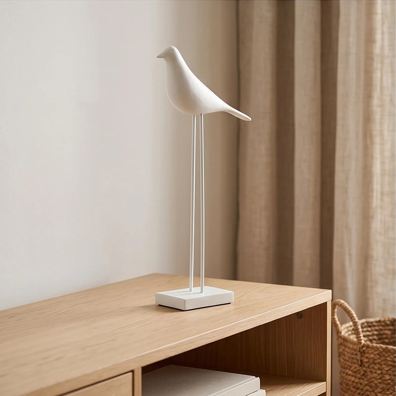 White (Tall) Corvina Resin Bird Sculptures lifestyle photo - 3