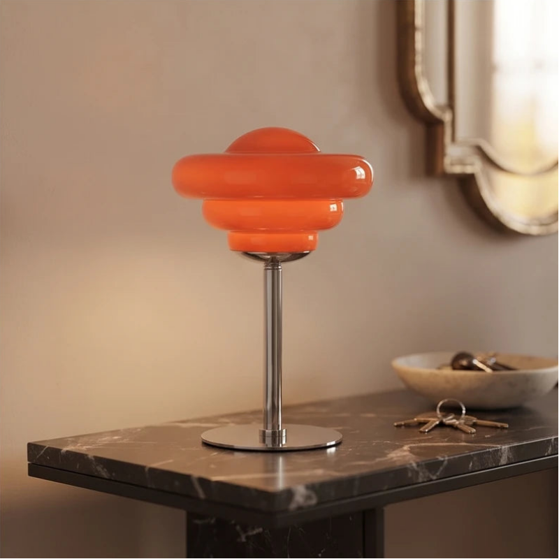 Orange lamp styled in a warm home setting - 3