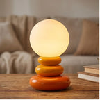 Orange Peren Nordic Stacked Stone Bedside Lamp – Elegant Dimmable LED Lighting lifestyle photo