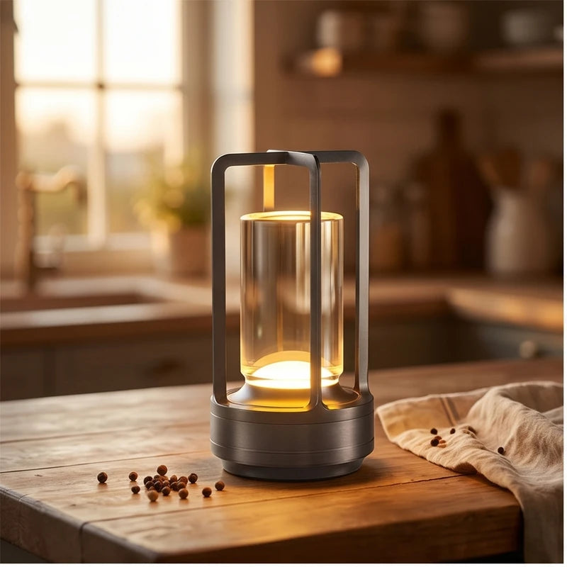 Black Rechargeable Wireless Table Lamp LED Touch Sensor Desktop Night Light Reading Lamp for Restaurant Hotel Bar Bedroom Decor Light lifestyle photo