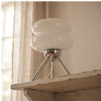 White lamp styled in a warm home setting - 3