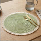 03 1pc Hot Selling Fringe Eco-friendly Household Non-Slip Heat-Resistant Morden Style Table Placemat Washable Mat For Dining Table lifestyle photo