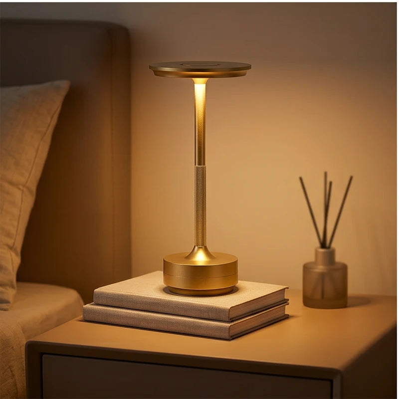 Gold Rechargeable Wireless Table Lamp LED Touch Sensor Desktop Night Light Reading Lamp for Restaurant Hotel Bar Bedroom Decor Light (Copy) lifestyle photo - 3